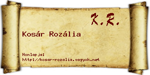 Kosár Rozália névjegykártya