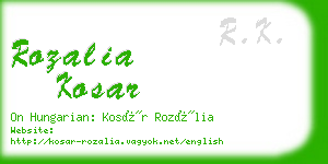 rozalia kosar business card